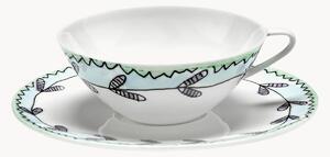 Set di 2 tazzine e piattini in Fine Bone China Midnight Flowers