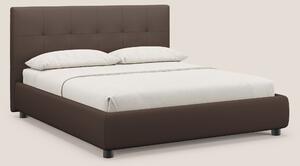 Minato letto imbottito contenitore con testata trapuntata in ecopelle