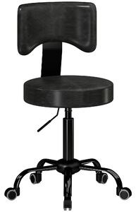 HOMCOM Sgabello da Massaggio Girevole 360° con Ruote, Altezza Regolabile 72-87,5 cm, Nero | Aosom Italy
