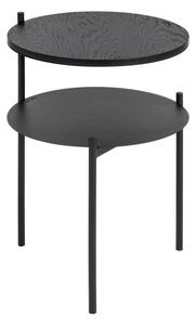 Comodino nero con piano effetto rovere Tu – noo.ma