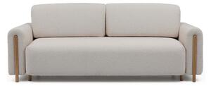 Divano greige allungabile/con contenitore e rivestimento in bouclé 244 cm Arcadova – ELTAP