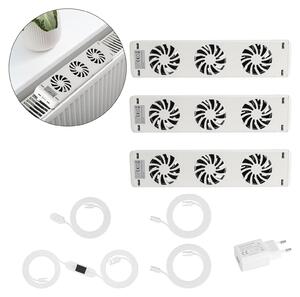 Ventilatore per termosifoni Ikodm, set da 3 pezzi, con magnete, portata d'aria di 90 CFM, con termostato