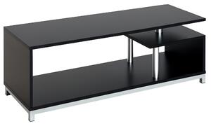 HomCom Mobile Porta tv design unico in Legno, Salotto Ingresso Supporto da tavolo TV Nero|Aosom