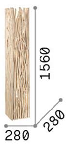 Piantana Industrial-Minimal Driftwood Legno Marrone 2 Luci E27