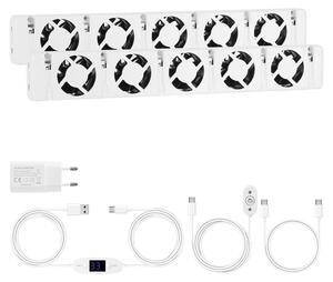 Ventilatore per termosifoni Eikuavons, 5 ventole, set da 2, con magnete, portata d'aria di 100 CFM, termostato