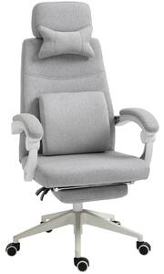 Vinsetto Sedia Ufficio Ergonomica Moderna Regolabile Reclinabile Sedile Scrivania del Computer con Braccioli e Poggiapiedi,grigio|Aosom