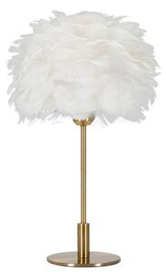 Lampada da tavolo a sfera, con molla, in ferro e plastica, dimensioni 30x50 cm, colore oro e bianco, design Mauro Ferretti
