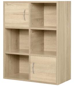 HOMCOM Libreria Mobiletto Multiuso in Legno con 6 ripiani e 2 ante, per soggiorno, ingresso, ufficio e camera da letto 61.5x29.5x80cm | Aosom Italy