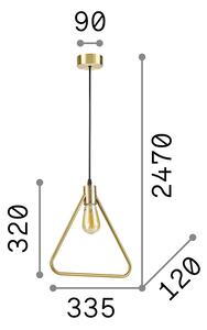 Sospensione Moderna Abc Metallo Ottone 1 Luce E27 Diffusore Triangolare