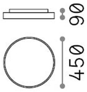 Plafoniera Moderna Halo Alluminio Bianco Led 32W 3000K Luce Calda