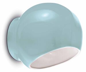 Applique Vintage Decò Ayrton Ceramica Azzurro 1 Luce E27