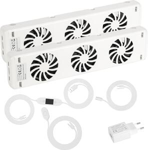 Ventilatore radiatore Peviasot, modello a 3 velocità, set da 2 pezzi, con controllo della temperatura, adatto per radiatori fino a 100 cm