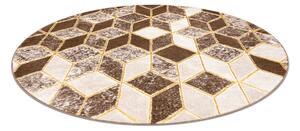 Tappeto MEFE moderne cerchio B400 Cubo, geometrico 3D - Structural due livelli di pile beige scuro