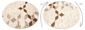 Tappeto MEFE moderne cerchio B400 Cubo, geometrico 3D - Structural due livelli di pile crema / beige