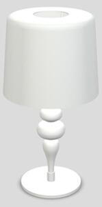 Lampada Da Scrivania Contemporanea Eva D30Cm In Plastica Bianca E Alluminio