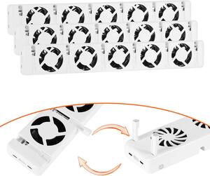 Ventilatore per termosifoni Peviasot, 5 ventole, set da 3, con magnete, portata d'aria di 150 CFM, termostato