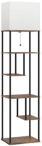 HOMCOM Lampada da Terra con Ripiani Dimmerabile con Telecomando per Soggiorno Dimmerabile, 40x29x171 cm, Marrone Rustico | Aosom Italy