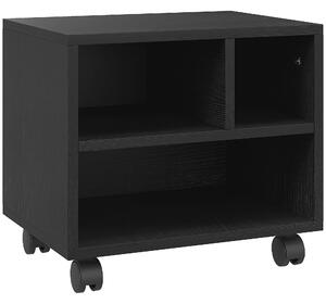 HOMCOM Mobile Porta Stampante a 2 Livelli con 3 Scomparti e Ruote per Ufficio e Studio, 40x30x36cm, Nero|Aosom