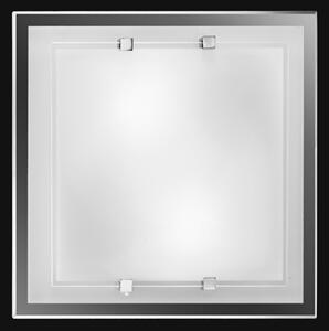 Plafoniera In Vetro Quadrata Moderna Frame Bianco 4 Luci E27 Piccola