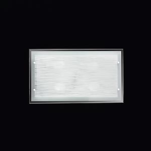 Plafoniera In Vetro Satinato Rettangolare Moderna Frame Bianco 4 Luci E27