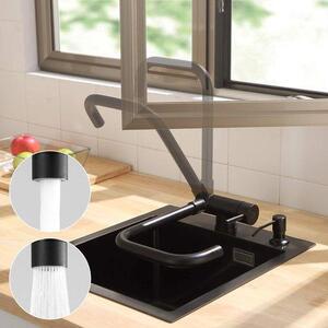 Rubinetto per lavello Ibbenzoa® in ottone – girevole a 360°, pieghevole a 180°, valvola in Vetroceramica, getto regolabile, guarnizione in acciaio inossidabile, design minimalista