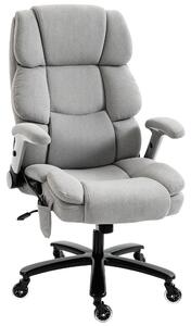HOMCOM Sedia da Ufficio con Supporto Lombare ad airbag, Sedia da Scrivania con Braccioli Ribaltabili e Molle a Busta, 70x82x122 cm, Grigio chiaro | Aosom Italy