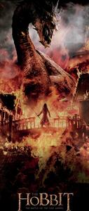Stampa d'arte Hobbit - Village in the fire, (64 x 180 cm)