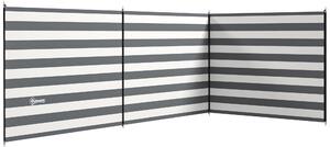 Outsunny Paravento da Spiaggia Pieghevole Frangivista in Poliestere con Barre in Acciaio, 540x150 cm, Grigio