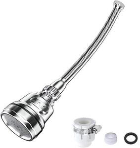 Rubinetto da cucina Ibenzoa® in ottone, con bocchetta girevole a 360°, dotato di 3 tipi di getto e valvola in Vetroceramica, con pressione dell'acqua regolabile, adatto per acqua calda e fredda