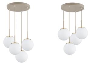 Brilagi - Lampadario sospeso a cavo MILO ECRU 4xE27/60W/230V beige/oro