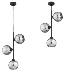 Brilagi - Lampadario a sospensione con cavo DIOR 3xE27/60W/230V nero/grigio fumé
