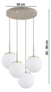 Brilagi - Lampadario sospeso a cavo MILO ECRU 4xE27/60W/230V beige/oro