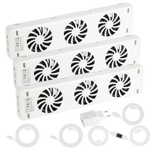 Ventilatore per radiatore Eikuavons, modello a 3 velocità, set da 3 pezzi, con controllo della temperatura, adatto per radiatori fino a 150 cm