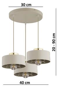 Brilagi - Lampadario a sospensione con cavo SPRING 3xE27/60W/230V beige/oro