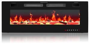 Camino elettrico da parete Vigevee, 50 pollici, 750/1500W, con app Wi-Fi, telecomando, timer e 12 colori di fiamma, ideale per il soggiorno