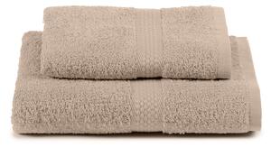 Asciugamano Con Ospite In Cotone Minorca Standard Spugnissima Tinta Unita Sabbia Caleffi