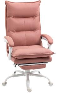 Vinsetto Poltrona da Ufficio Massaggiante e Riscaldante, Sedia con Altezza regolabile e Schienale Reclinabile, 66x74x121,5 cm, Rosa | Aosom Italy