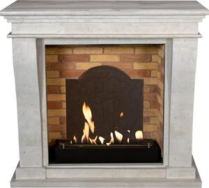 Caminetto a etanolo Xaralyn - Kreta-Mini BME-SWP - pietra naturale levigata bianca - riscaldamento a 3 kW - caminetto da incasso incluso - caminetto decorativo