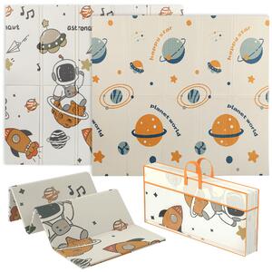 AIYAPLAY Tappeto per Bambini 0-6 Anni a Tema Spazio con Superficie Impermeabile in XPE Multicolore, 196x176x1.5 cm | Aosom Italy