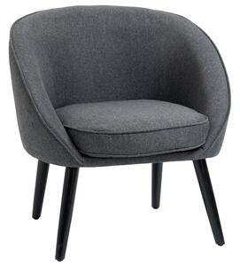 HOMCOM Sedia da pranzo sedia da soggiorno sedia da ufficio sedia imbottita moderna poliestere legno grigio 71 x 65 x 75 cm