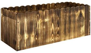 Outsunny Fioriera da Giardino Rettangolare per Interni ed Esterni, in Legno di Abete, 80x33x30 cm, color Legno|Aosom