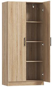HOMCOM Credenza Cucina Moderna con 2 Ripiani Regolabili e Ante a Chiusura Ammortizzata, 75x40x165 cm, Legno | Aosom Italy