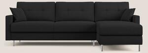 Megan divano letto angolare in microfibra smacchiabile T11 nero