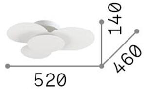 Plafoniera Moderna Cloud Metallo Bianco Led 33W 3000K Luce Calda
