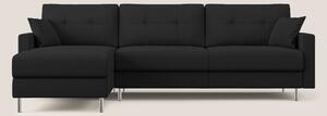 Megan divano letto angolare in microfibra smacchiabile T11 nero