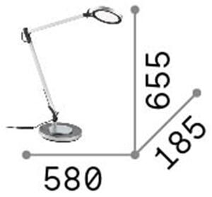 Lampada Da Scrivania Moderna Futura Alluminio-Plastiche Bianco Led 12,5W 4000K