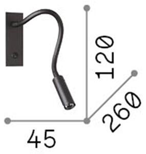 Applique Moderna Io Metallo Nero Led 3W 3000K Luce Calda