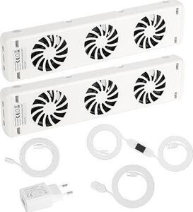 Ventilatore per radiatore Eikuavons, modello a 3 velocità, set da 2 pezzi, con controllo della temperatura, adatto per radiatori fino a 100 cm