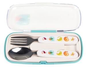 Posate per bambini color crema in acciaio inox 2 pz Wild Wonders – Rex London