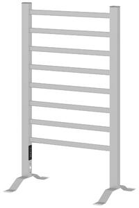 HOMCOM Scaldasalviette Elettrico da Terra o Parete 150W con 8 Barre e Timer 2-4 Ore, 53x35x90 cm, Argento | Aosom Italy